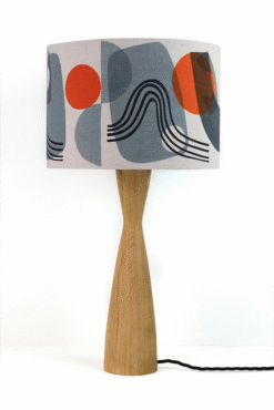Lampshade (various designs) and oak lamp base