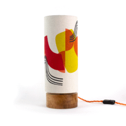 Tall Summer Solstice Lampshade and oak lamp base