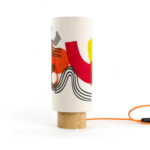 Tall Summer Solstice Lampshade and oak lamp base - Image 3
