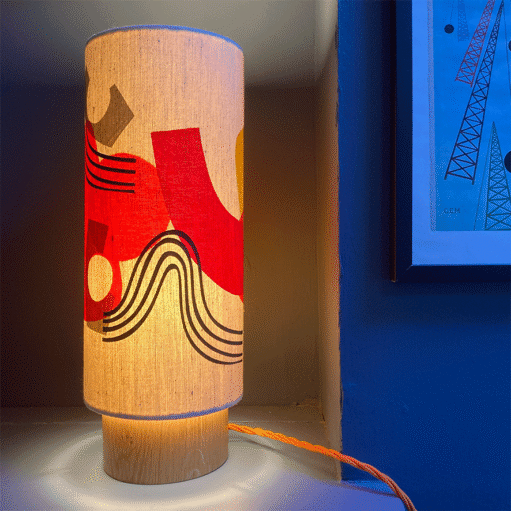 Tall Summer Solstice Lampshade and oak lamp base - Image 4
