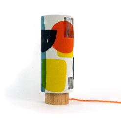 Tall Troubadour Lampshade and oak lamp base
