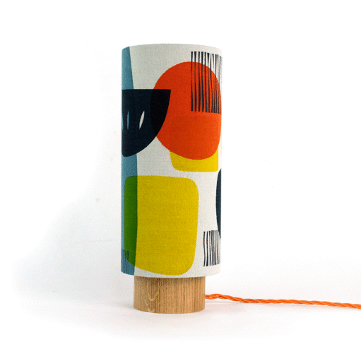 Tall Troubadour Lampshade and oak lamp base - Image 3