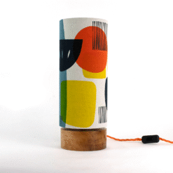 Tall Troubadour Lampshade and oak lamp base